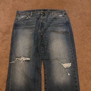Levi straight-leg, distressed jeans